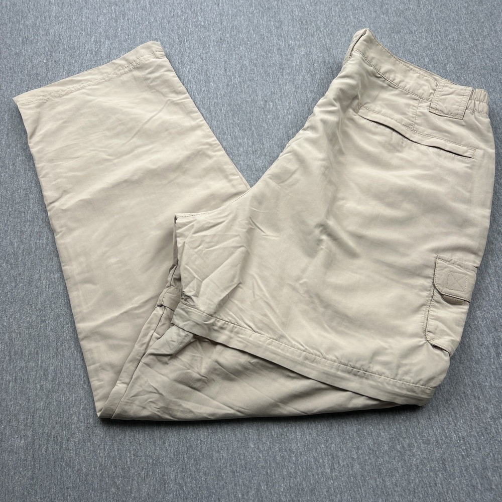 LL Bean Cargo Convertible Hiking Pants Mens Large 36x31‎ Beige Mesh Lined